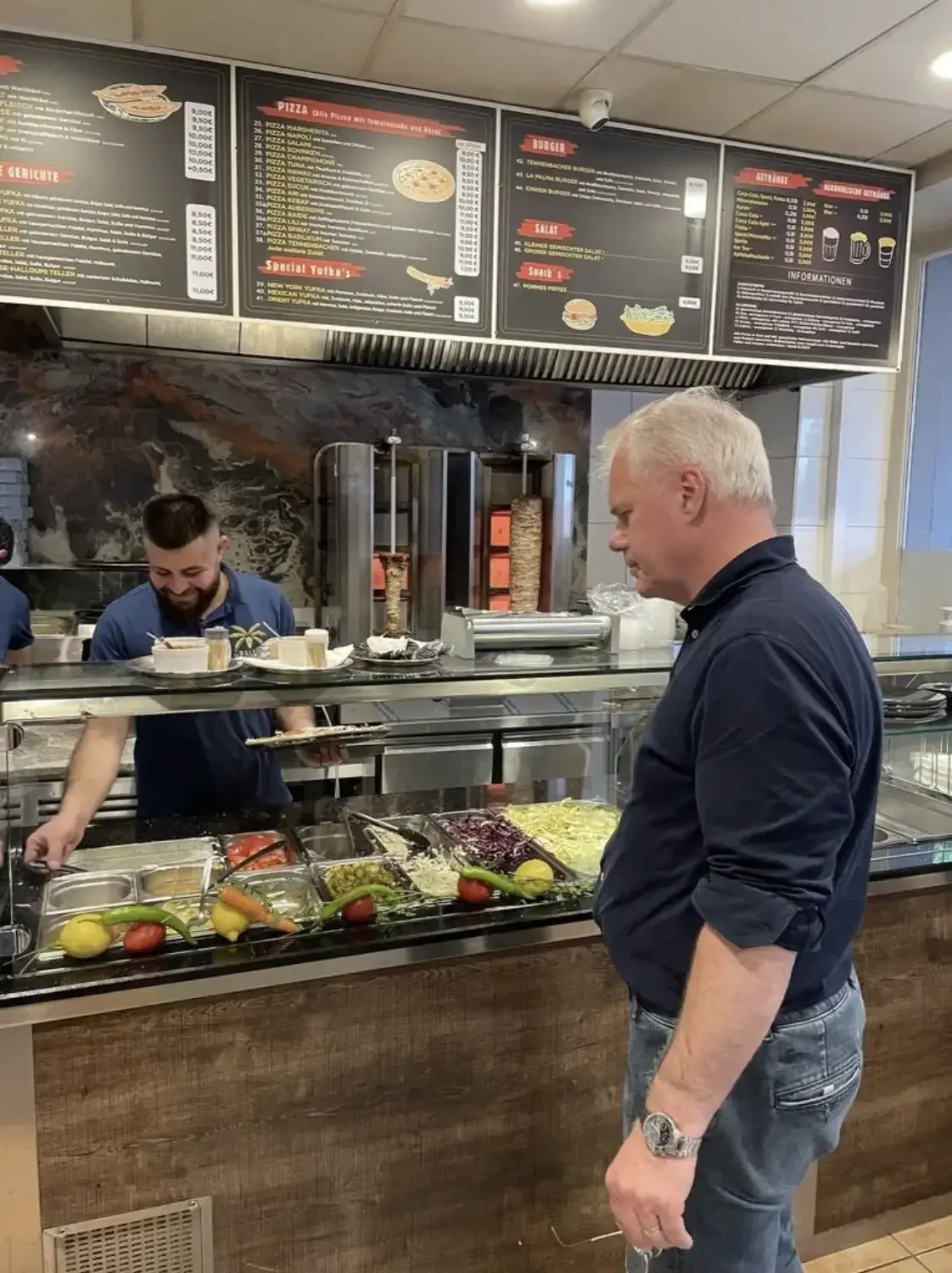 Friedrich at the Döner place