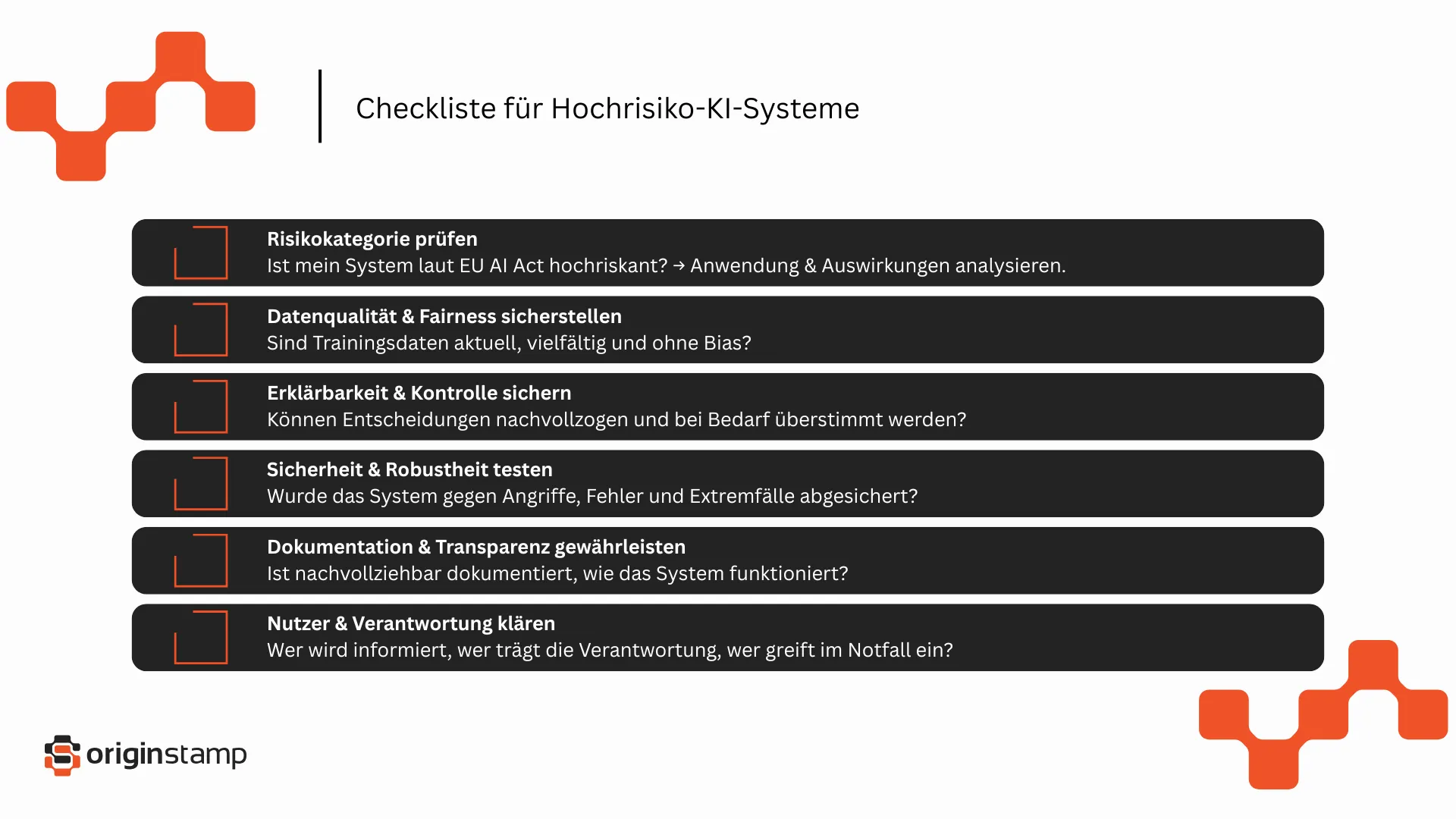 Checkliste für Unternehmen für Abklärung von Hochrisiko-Systemen