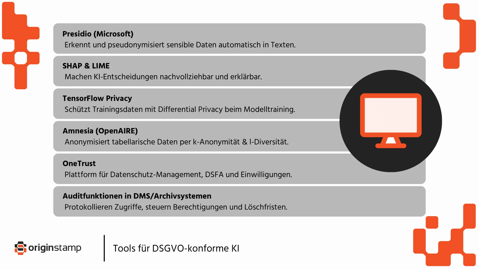 Auflistung von Tools für DSGVO-konforme KI